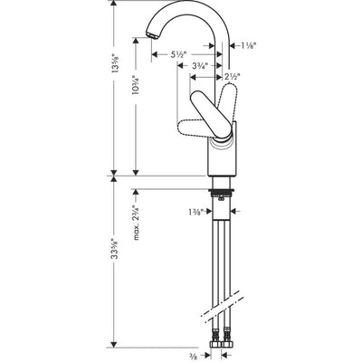 Focus Single Handle Single Hole Bar/Prep Faucet