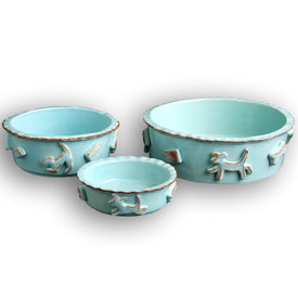 Large Dog Food/Water Bowl - Baby Blue
