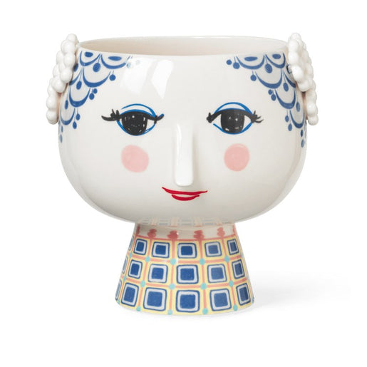 Eva 8.3" Flower Pot on Base - Blue