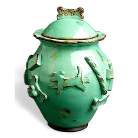 Dog Treat Jar - Aqua/Green