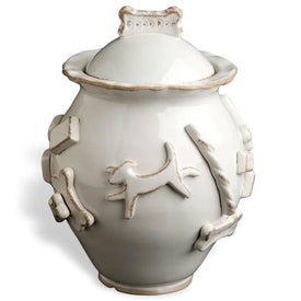 Dog Treat Jar - French White