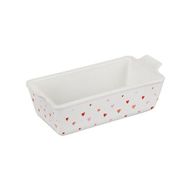 L' Amour Collection Loaf Pan - White with Heart Applique