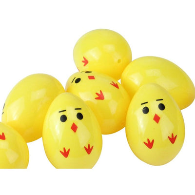 2.5" Yellow and Red Chick Easter Egg Decors Pack of 8