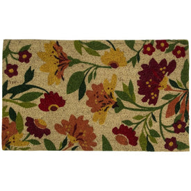 18" x 30" Floral Spring Natural Coir Doormat