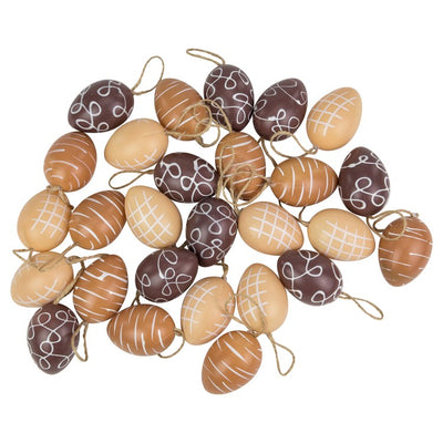 2.25" Brown and Beige Spring Easter Egg Ornaments Set of 27