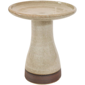 Duo Tone Outdoor High-Fired Smooth Ceramic Handpainted Bird Bath - Yam