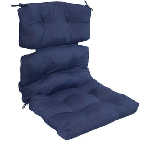 23" x 47" Indoor/Outdoor Olefin Polyester Tufted Cushion for High-Back Patio Dining Chair - Blue