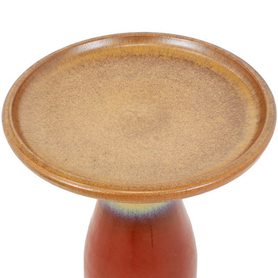 Duo Tone Outdoor High-Fired Smooth Ceramic Handpainted Bird Bath - Lemon Cognac