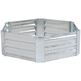 40" x 12" Corrugated Galvanized Steel Hexagon Raised Garden Bed Kit - Silver