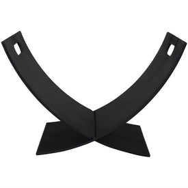 30" Small Indoor/Outdoor Powder-Coated Steel Metal Firewood Log Storage Rack Holder - Black