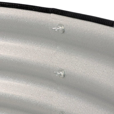 17.25" Circular Galvalume Steel Raised Garden Bed Planter Box with Rubber Edge Trim - Dark Gray