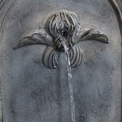 28" French-Inspired Design Electric Fiberglass-Reinforced Concrete Outdoor Wall-Mount Water Fountain