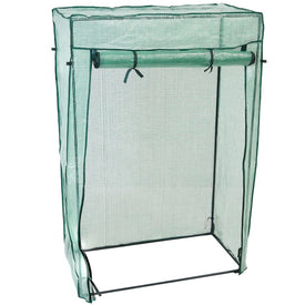 Deluxe Outdoor Portable Large Potted Plant and Starter Tomato Plant Greenhouse with Roll-Up Door - Green