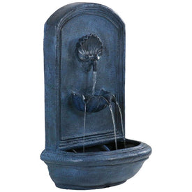 27" Seaside Electric Polystone Outdoor Wall-Mount Water Fountain - Lead Finish
