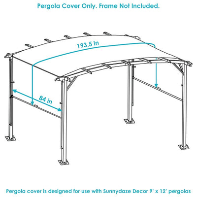 9 x 12 Polyester Retractable Pergola Canopy Shade - Gray