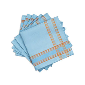Boulevard 18" x 18" Napkins Set of 6 - Denim and Terracotta