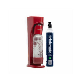 OmniFizz Sparkling Water/Soda Maker with 60-Liter CO2 Cylinder - Red