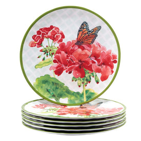 Geraniums 11" Dinner Plates Set of 6