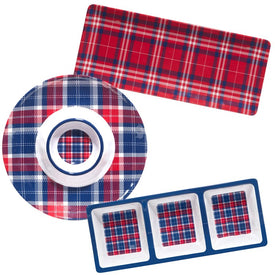 Patriotic Plaid Three-Piece Hostess Set