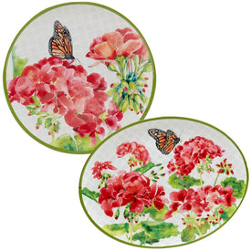 Geraniums Two-Piece Platter Set