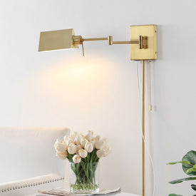 Arlo Single-Light Single Swing Arm Plug-In or Hardwired LED Wall Sconce