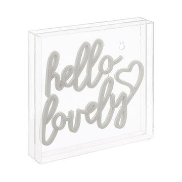 Hello Lovely 10" Square Acrylic Box USB-Operated LED Neon Light