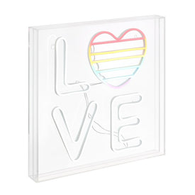Love 15" Square Acrylic Box USB-Operated LED Neon Light
