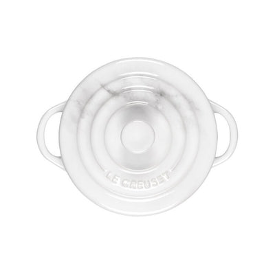 8 Oz Mini Round Stoneware Cocotte - Marble Applique