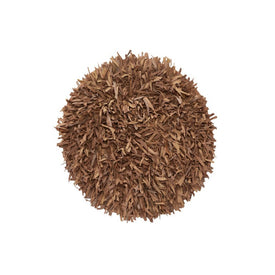 3' Round Shag Area Rug - Pecan