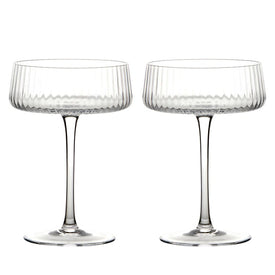 Empire Clear Champagne Saucers Set of 2