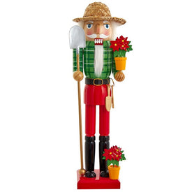 15" Wooden Gardener Nutcracker