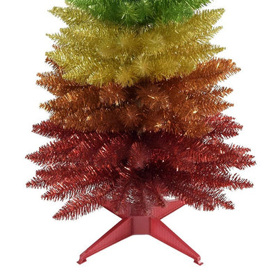 4' Unlit Rainbow Foil Christmas Tree