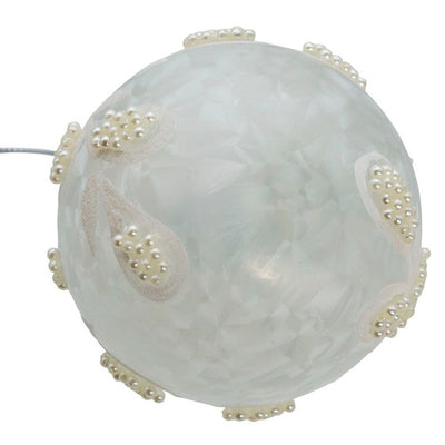 80 MM White Pearl Glass Ball Ornaments Set of 6