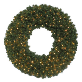 72" Pre-Lit Commercial Wreath with 400 Warm White Twinkle LED Lights