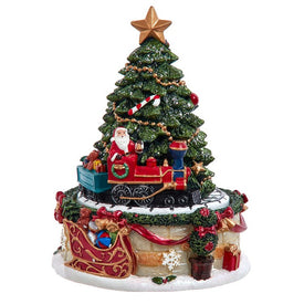 6" Wind-Up Revolving Christmas Tree Music Box