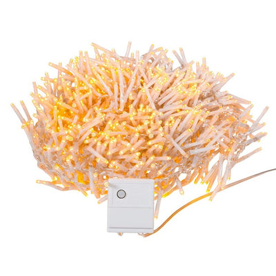 1000-Light 32.8' Cluster Garland with Classic Warm White LED Lights