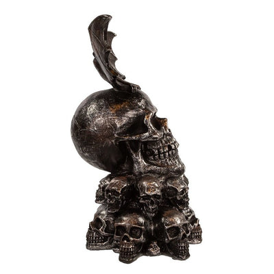 11.5" Battery-Operated Bat On Skull Tabletop Decoration