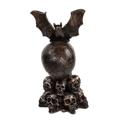 11.5" Battery-Operated Bat On Skull Tabletop Decoration