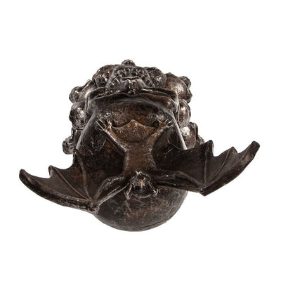 11.5" Battery-Operated Bat On Skull Tabletop Decoration
