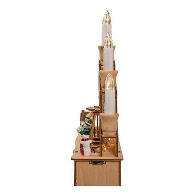 10.25" Wooden Light-Up Musical Motion Christmas Village with LED Lights