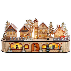 8.2" Musical Motion Christmas Village, 12 Warm LED Lights, Cordless