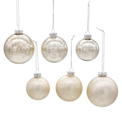 60 MM - 80 MM Shiny and Matter Platinum Mercury Glass Ball Ornaments Set of 20