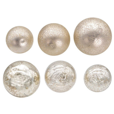 60 MM - 80 MM Shiny and Matter Platinum Mercury Glass Ball Ornaments Set of 20