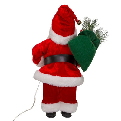 12" Battery-Operated Lighted Santa Figurine with LED Lights