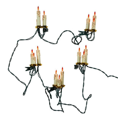 15-Light Triple Candle Extended Light Set with Gold Dripping Wax and Amber Bulbs