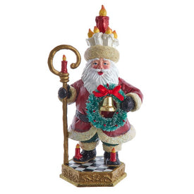 10" Jolly Jingles Santa Figurine with Candle Accents