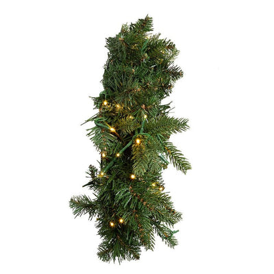 18" Battery-Operated Pre-Lit Noble Fir Wreath with Warm White LED Lights