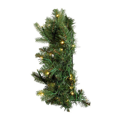 18" Battery-Operated Pre-Lit Noble Fir Wreath with Warm White LED Lights