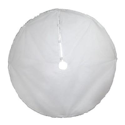 48" White Christmas Tree Skirt with Snowflake Border