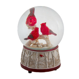 100 MM Wind-Up Musical Cardinals Water Globe